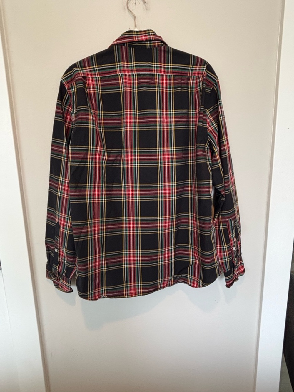 J. Crew Black Plaid Button-Down Shirt with Red and Green - Picture 2 of 4